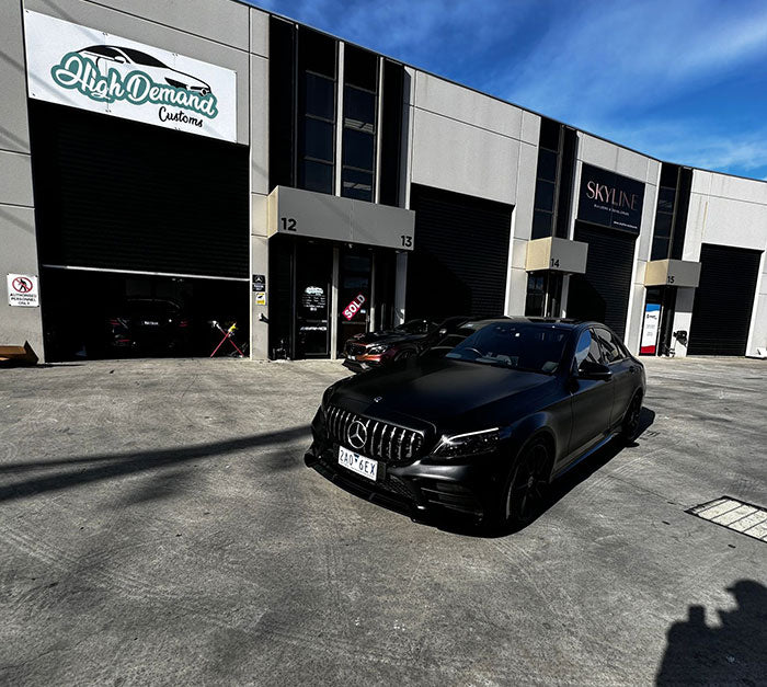 GT Panamericana Grill with Camera Mount for C-Class 2019-2021 W205 - CHROME SILVER + C-Class W205 Sedan, Coupe, Estate, Convertable 2014-2018 C200/C250/C300/C43AMG  2019-2021